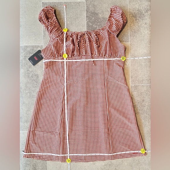 ✅️NEW Levi's Women's Clementine Cap Sleeve Red Gingham Mini Dress, SIZE: XL - Picture 8 of 16